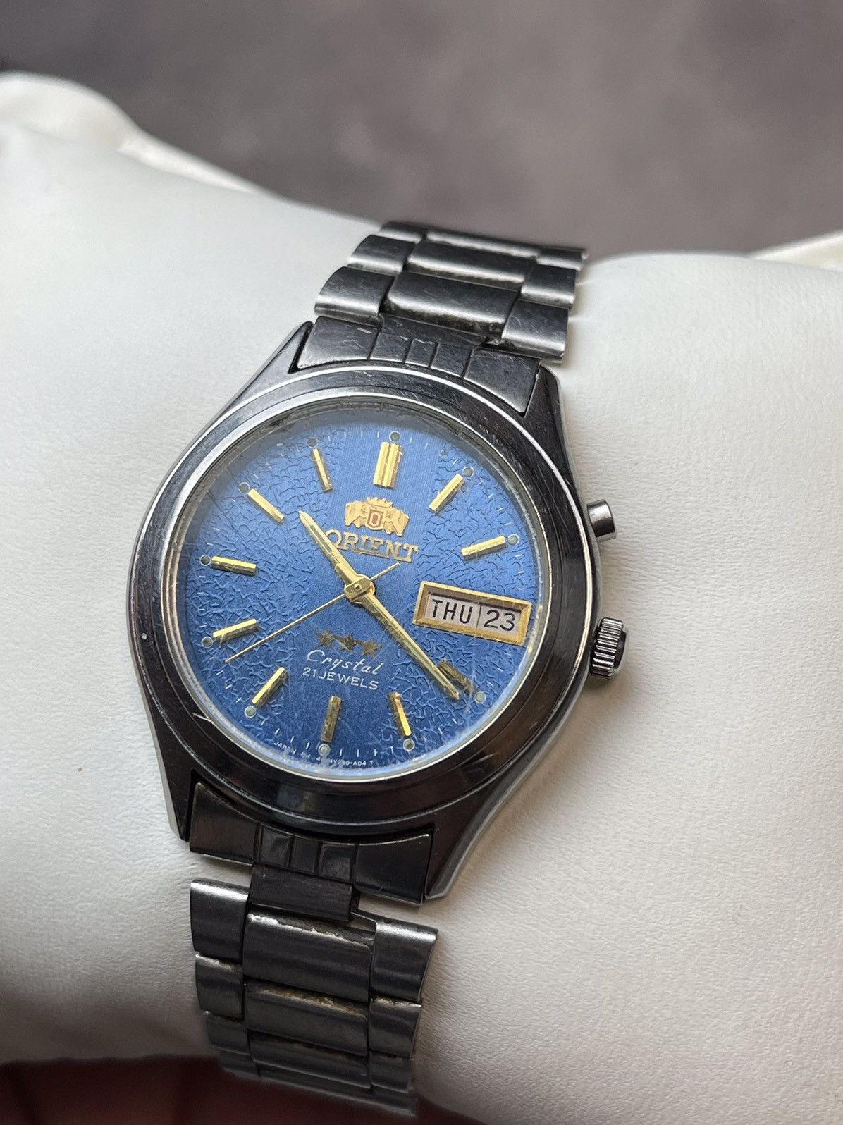 Japanese Brand × Orient 💙Vintage Orient avant-garde watch blue bracelet Size ONE SIZE - 3 Thumbnail