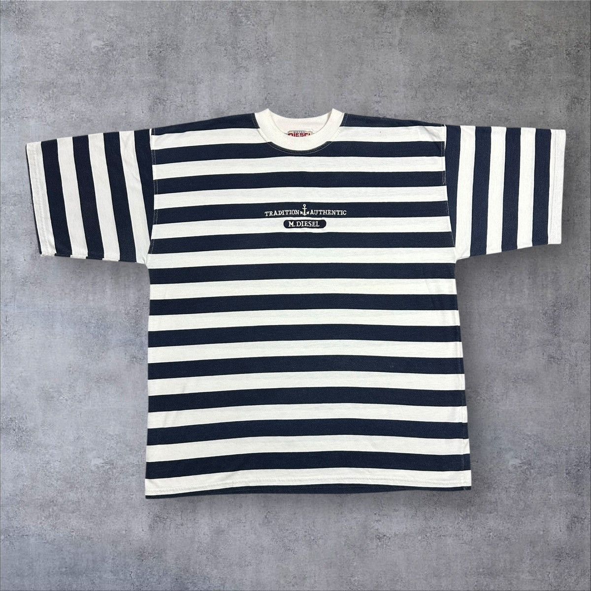 Vintage Vintage 90s Striped T shirt Tradition Authentic M. DIESEL Size US XL / EU 56 / 4 - 1 Thumbnail