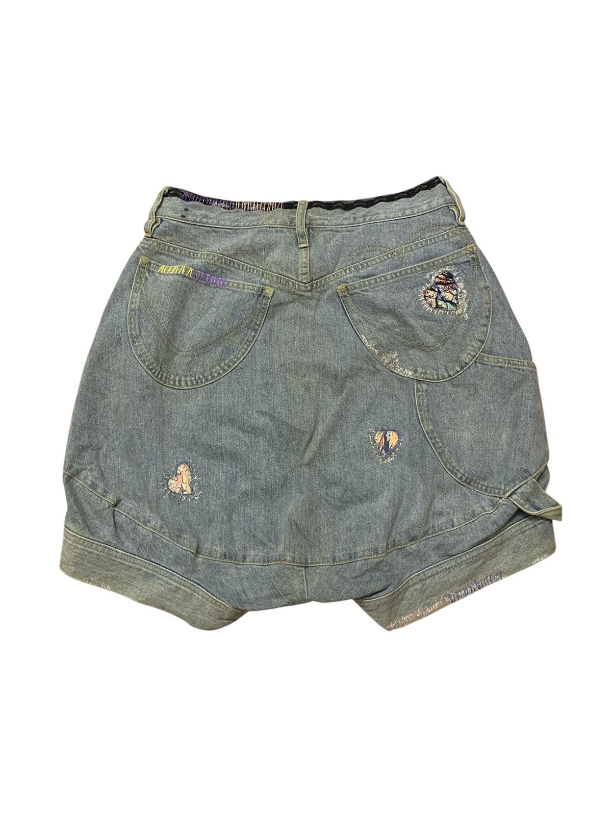 Tsumori Chisato Tsumori Chisato Short Washed Denim ‘Love’ Custom Art Size 29" - 2 Thumbnail