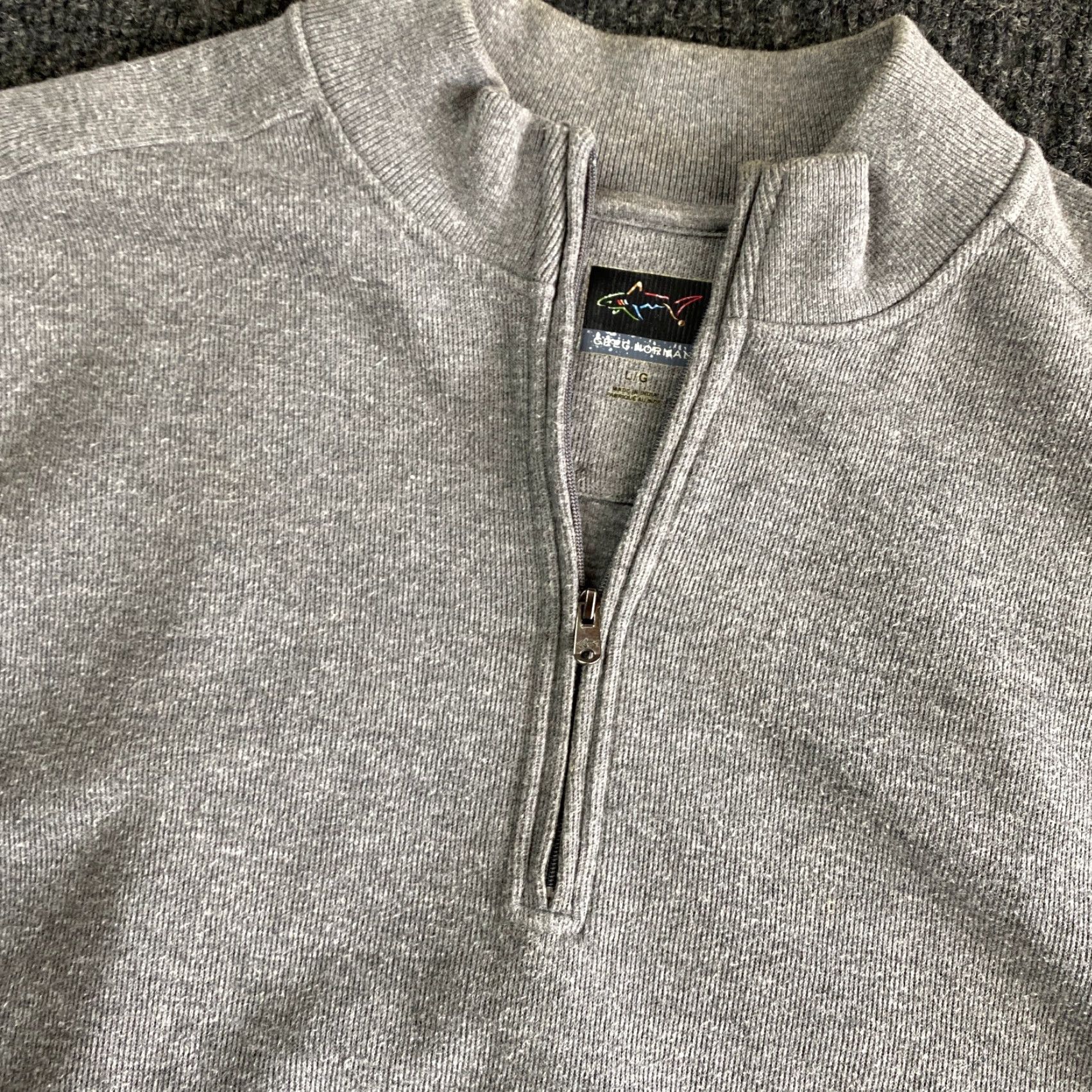 Vintage Greg Norman Golf Pullover Sweater Vest ¼ Zip Gray Sleeveless L Shark Embroidered Size US L / EU 52-54 / 3 - 4 Thumbnail