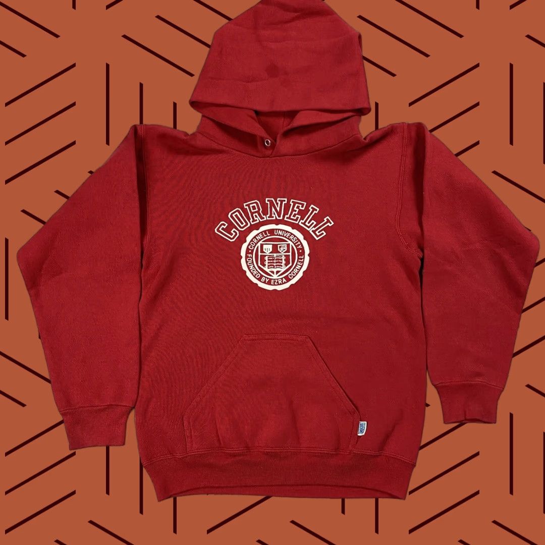 Vintage VINTAGE 80s 90s Cornell Ivy League Hoodie Unisex Adults Small Red College Pullover Logo Size US S / EU 44-46 / 1 - 1 Thumbnail