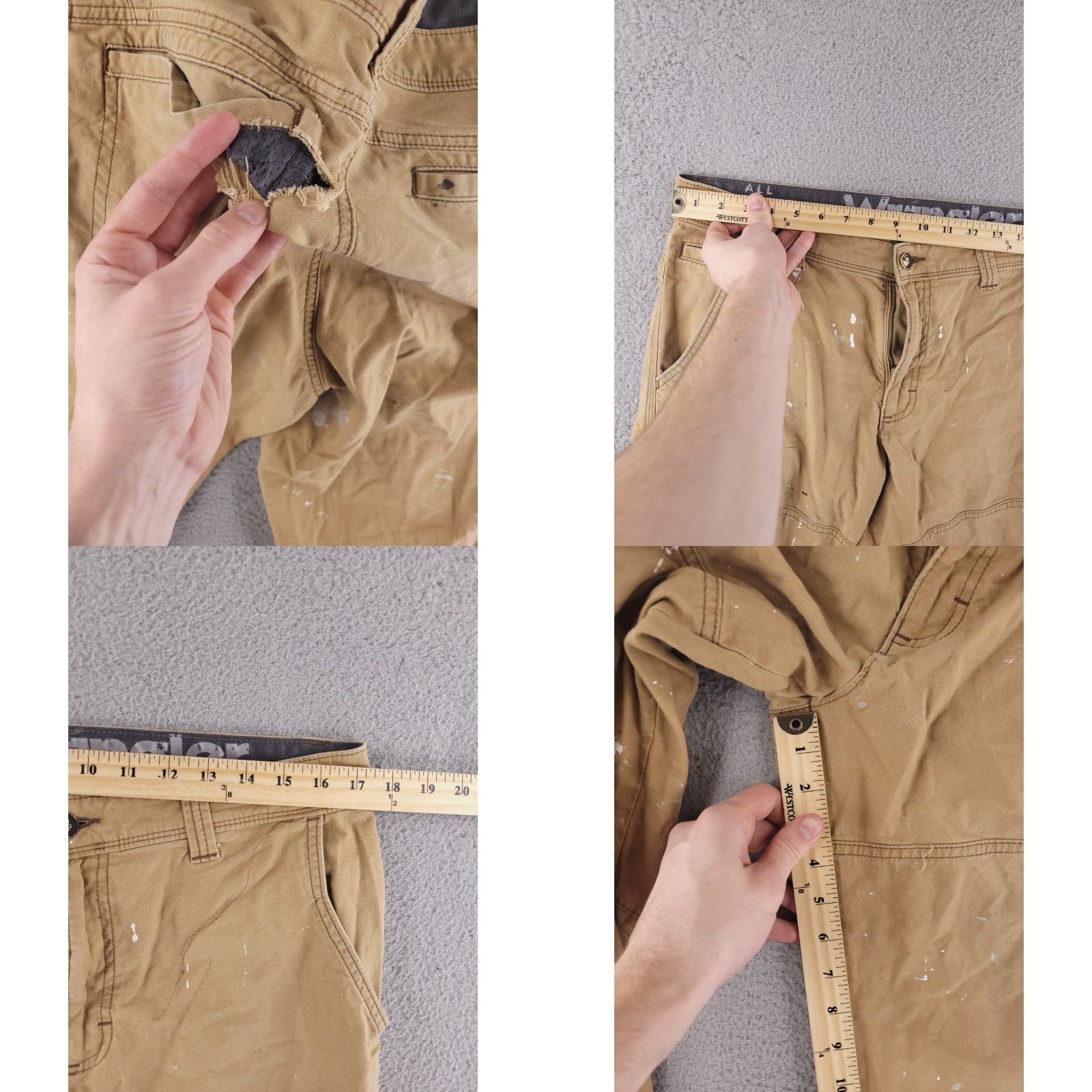 Wrangler Wrangler Pants Mens 34x29 Brown Straight Distressed Grunge Paint Stained Size US 34 / EU 50 - 9 Thumbnail