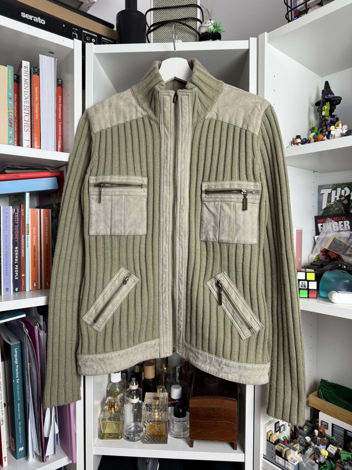 Japanese Brand Vintage y2k zip army ribbed sweater M military archive grunge Size US M / EU 48-50 / 2 - 1 Thumbnail
