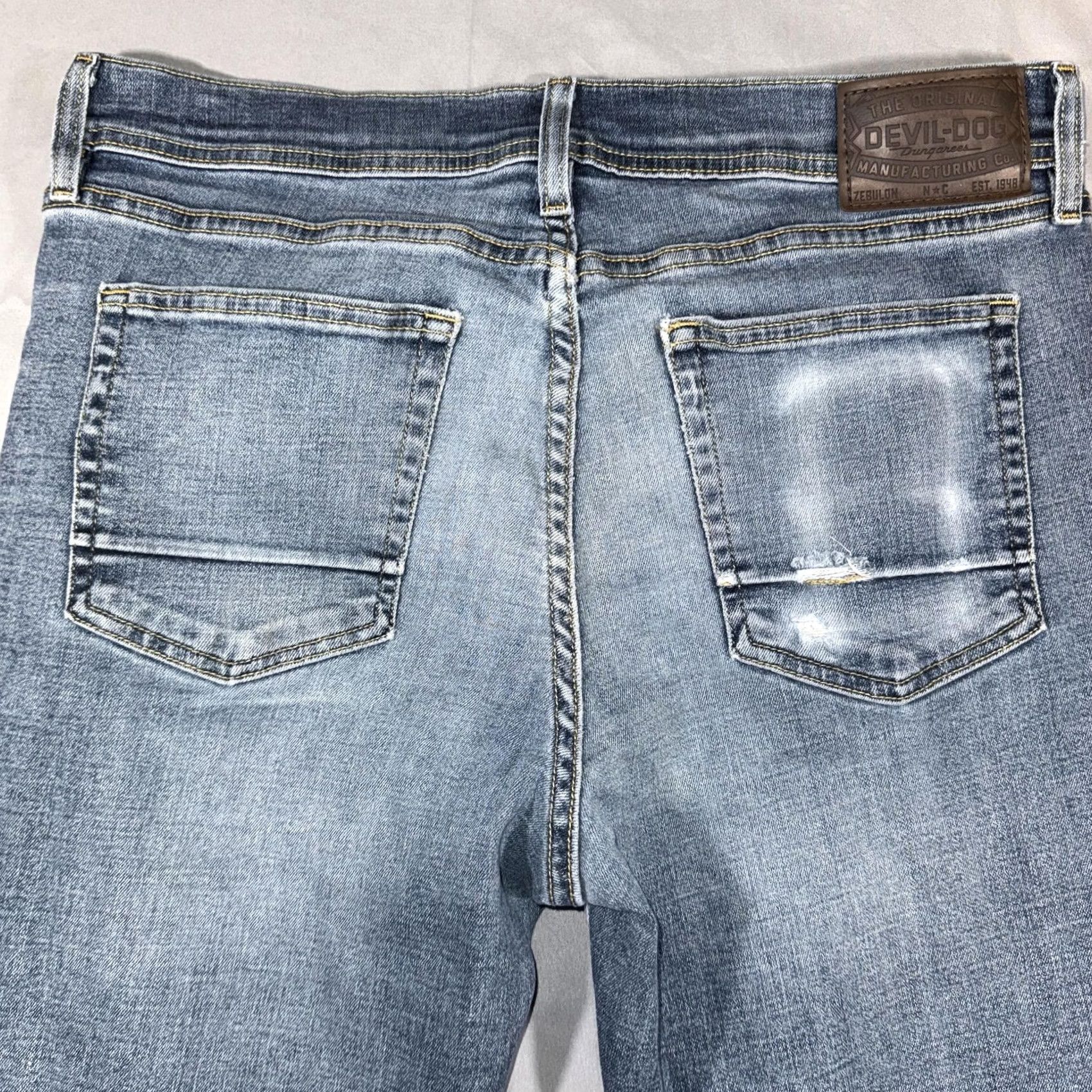 Vintage Devil-Dog Dungarees Jeans Mens 34 Blue Light Wash Straight Leg Denim Pants Regular Size US 34 / EU 50 - 5 Thumbnail