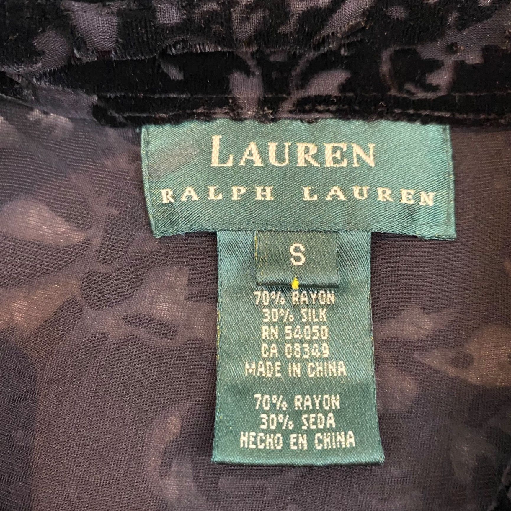 Ralph Lauren Lauren Ralph Lauren Shirt Button-Up Floral Black Silk-Viscose 3/4 Sleeve Womens Small Size S / US 4 / IT 40 - 2 Thumbnail