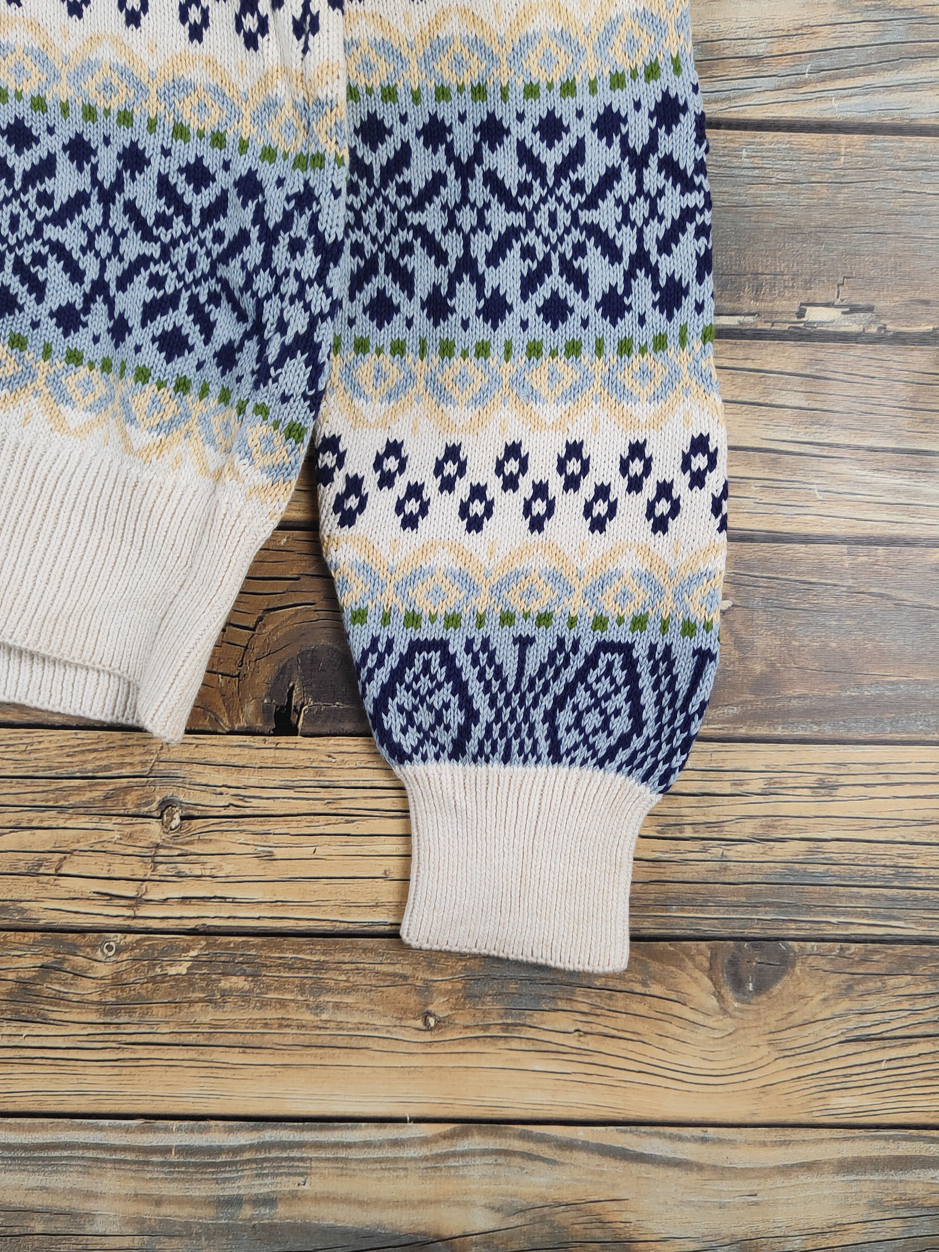 Takeo Kikuchi Takeo Kikuchi Cream Blue Knitwear Sweaters #W1229 Size US M / EU 48-50 / 2 - 6 Thumbnail