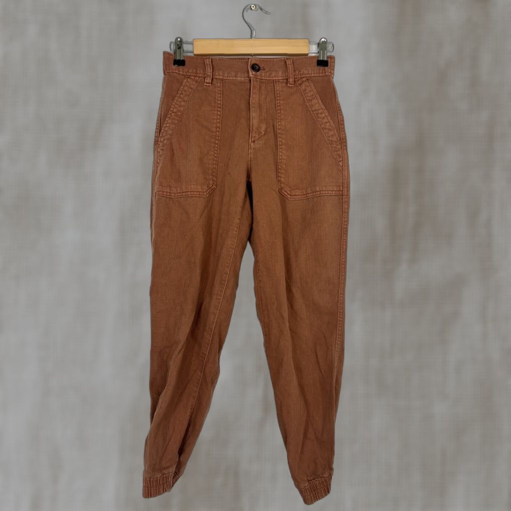 Gap Gap Jogger Pants Womens Size 2 Petite Orange Organic 26x25 Ankle Elastic Belted? Size 26" / US 2 / IT 38 - 1 Thumbnail