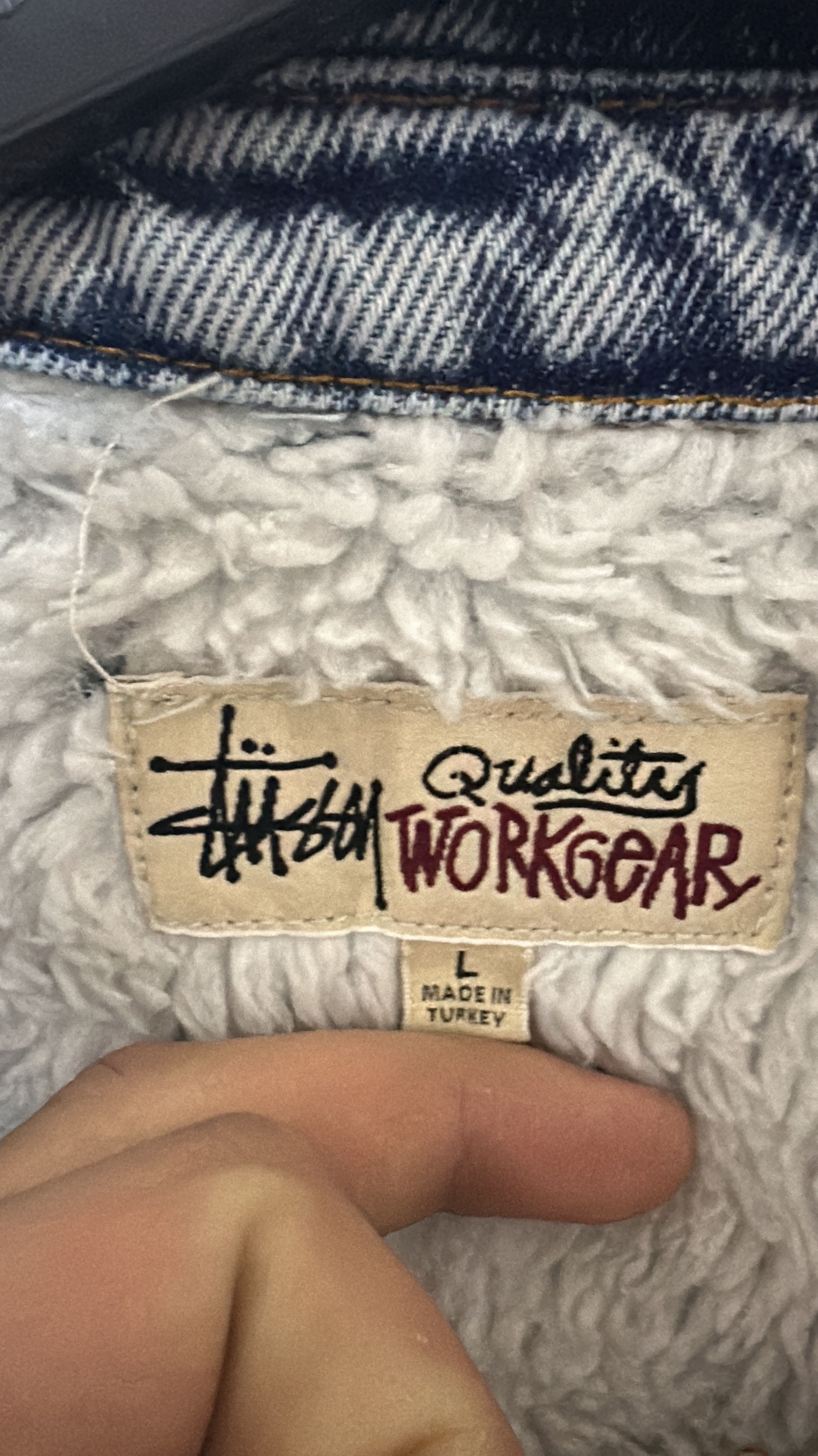 Stussy Stussy Sherpa Lined Denim Shirt Blue Size Large Size US L / EU 52-54 / 3 - 8 Thumbnail