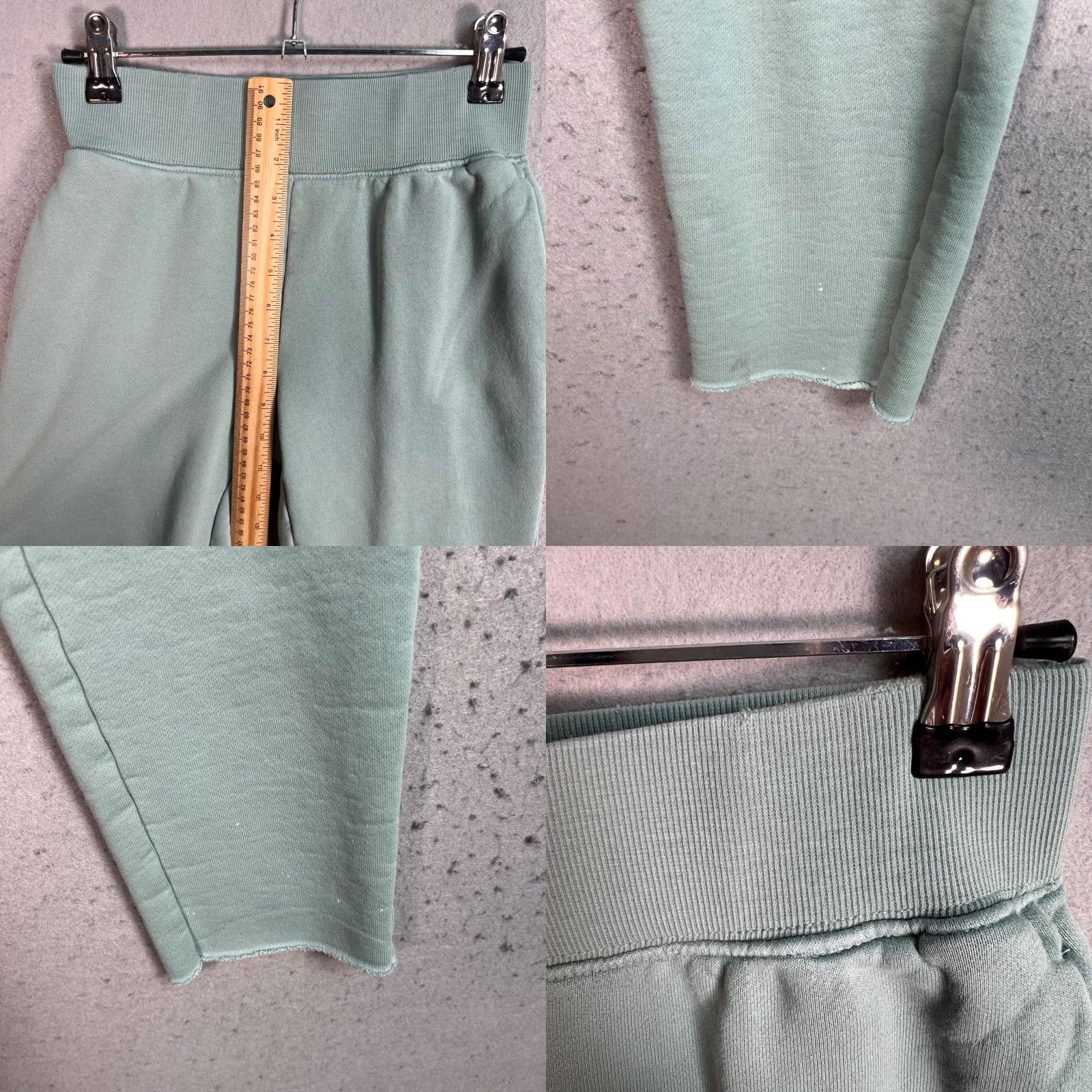 TNA Tna CozyAF Fleece High-Waisted Sweatpants 2XS Sage Green Cotton Blend Womens Size 24" / US 00 / IT 34 - 8 Thumbnail
