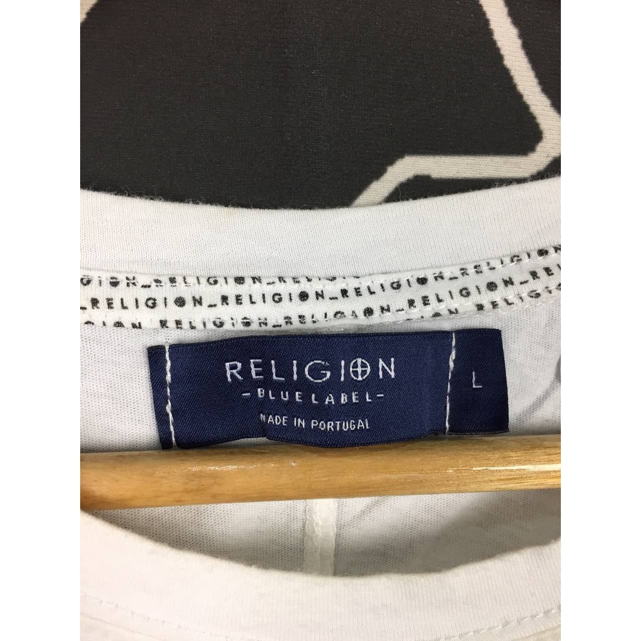 Vintage Religion Blue Label Skull Split Face Graphic Tee Size US L / EU 52-54 / 3 - 13 Thumbnail