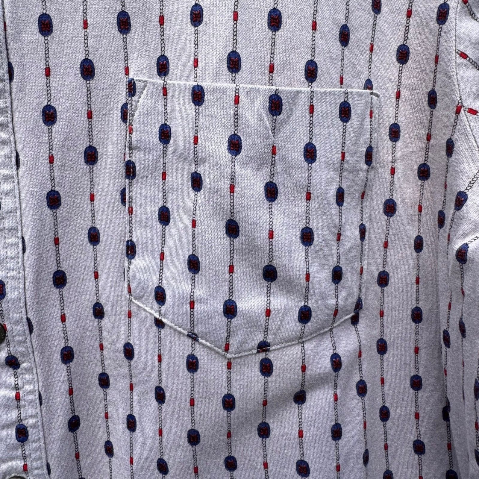 Other Italyva La Moda Italy Mens Grey Geometric Chain Print Button Size US M / EU 48-50 / 2 - 7 Thumbnail