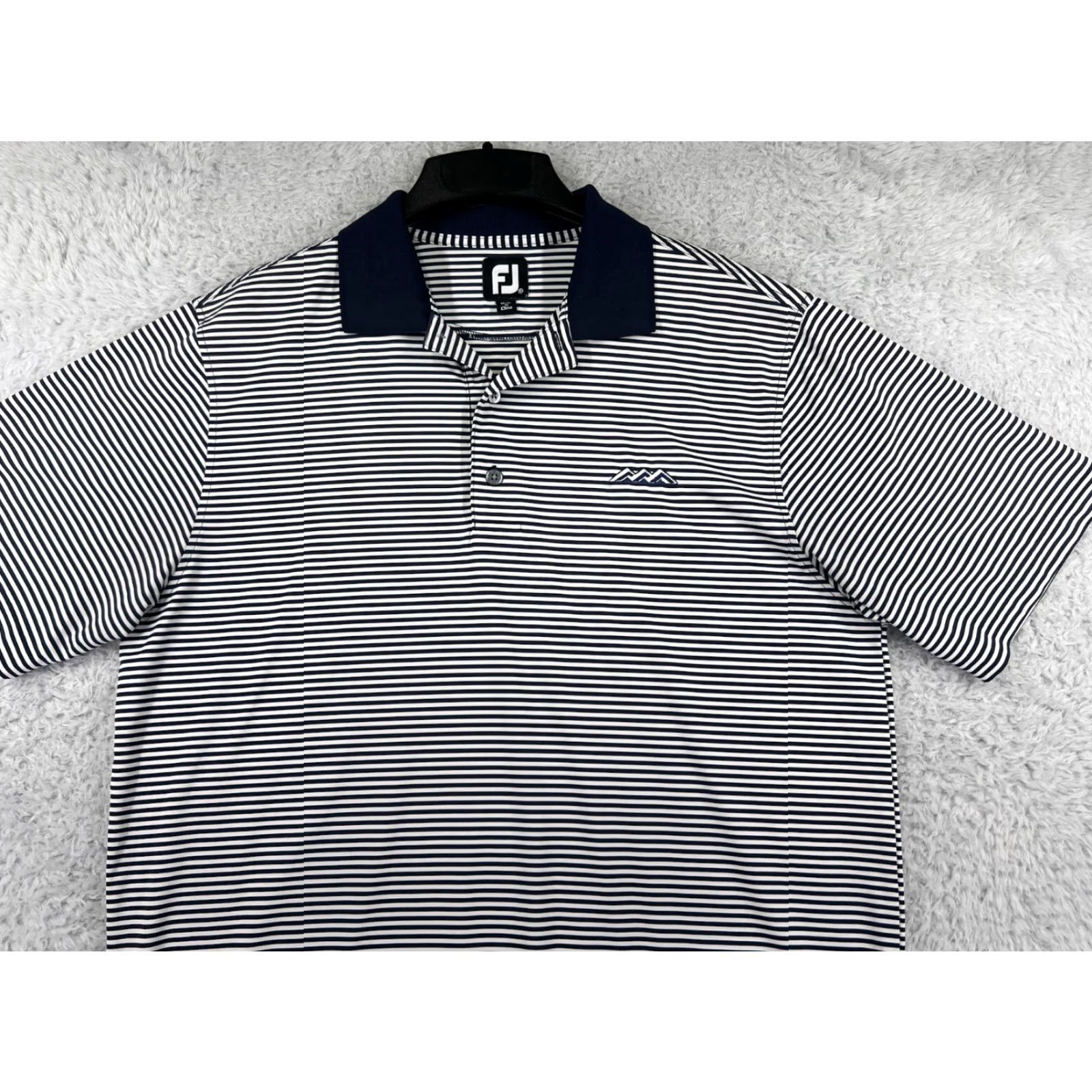 Footjoy FootJoy Polo Shirt Mens M Blue Striped 100% Polyester Golf Shirt Sports Modern Mens Size US M / EU 48-50 / 2 - 5 Thumbnail