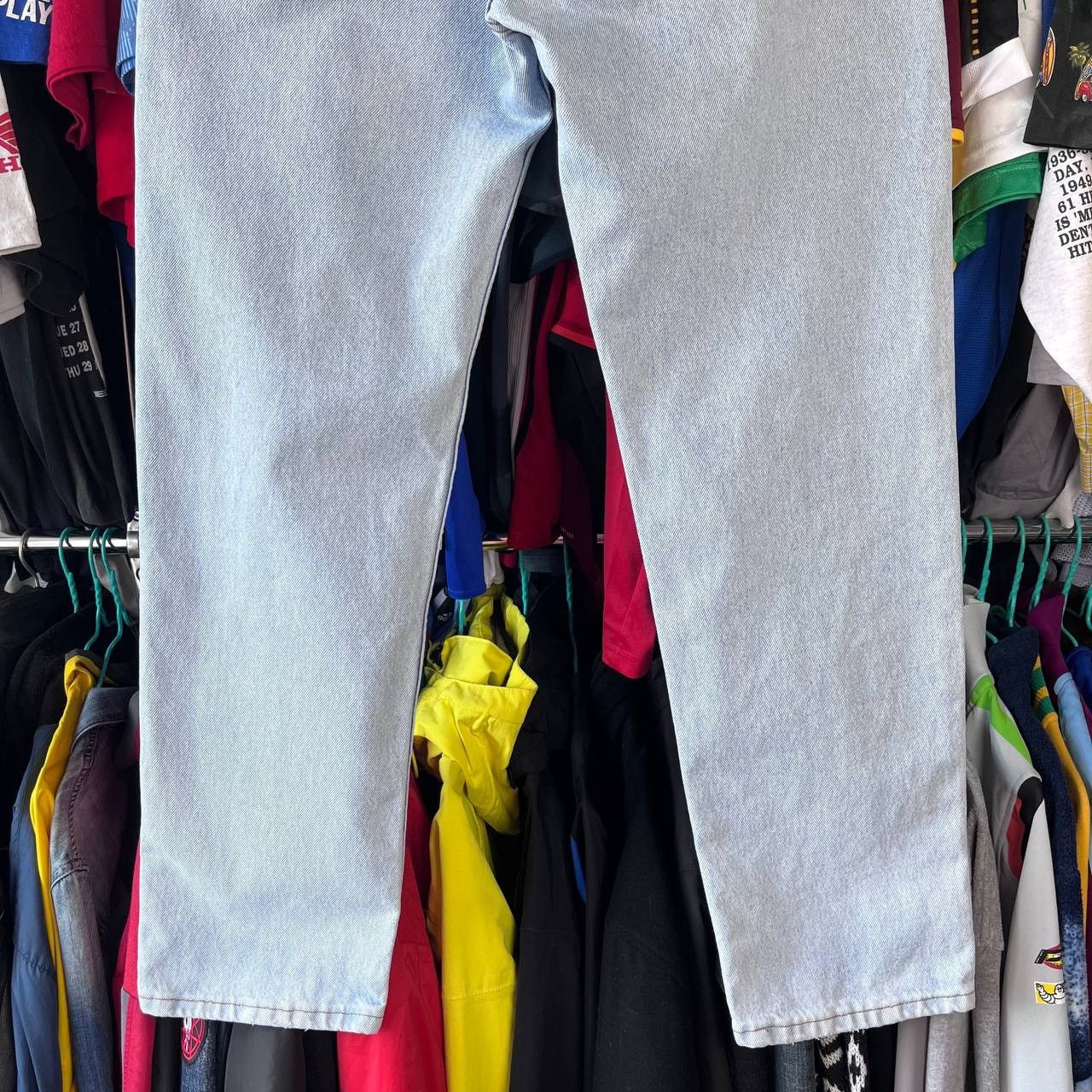 Levi's 90s Levis 501 Button Fly Blue Denim Pants Made in USA Size US 38 / EU 54 - 4 Thumbnail