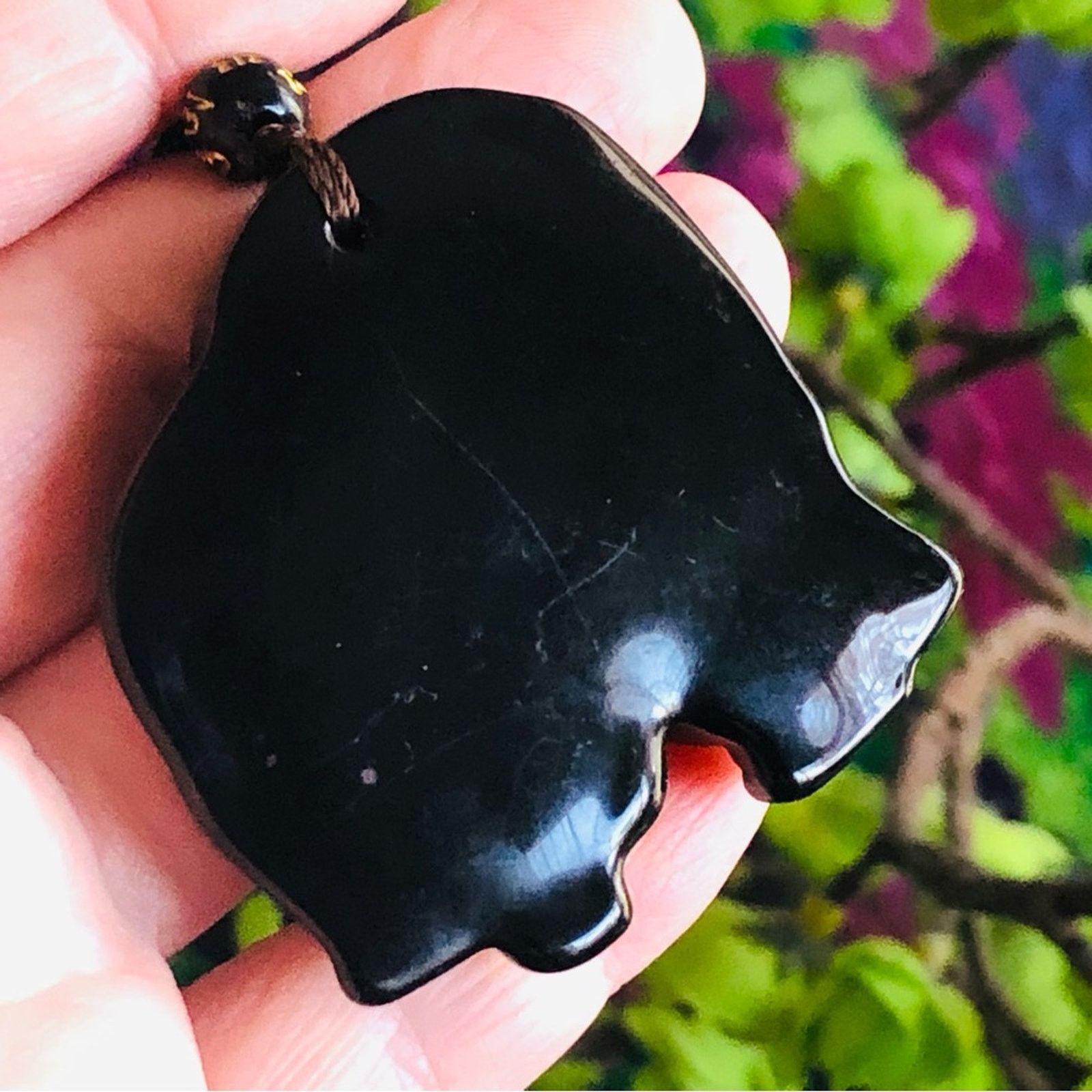 Handmade Hand crafted black chalcedony elephant stone necklace Size ONE SIZE - 10 Thumbnail