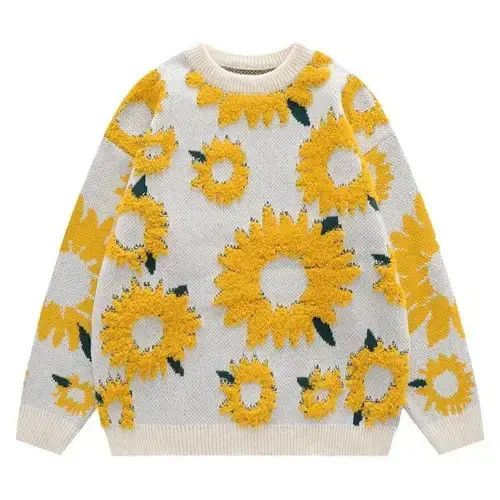 Other Winter Sunflower Oversize Thick Knitted Sweater Size US XL / EU 56 / 4 - 1 Thumbnail