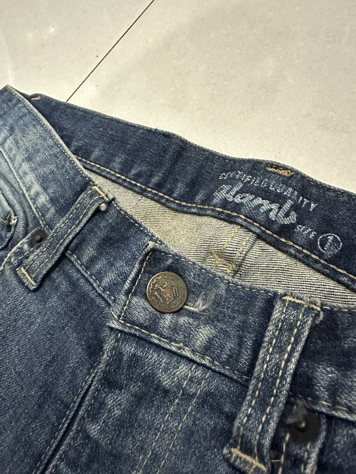 Vintage VTG 🇯🇵 GLAMP Skinny Patchwork Distress Denim Size 1 Size US 30 / EU 46 - 6 Thumbnail