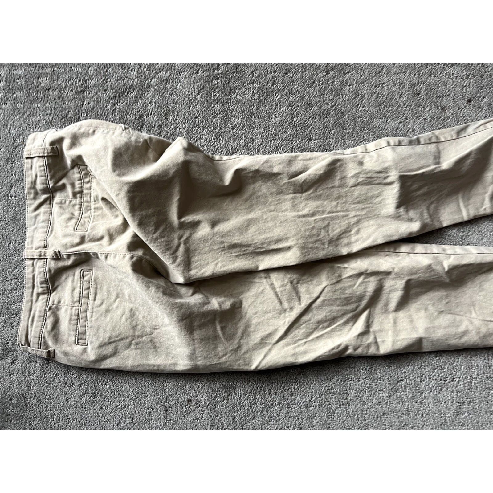 Vintage Aero Pants Classic Stretch Flat Front Beige Women's Size 4 Long - Cotton Spandex Flat Front Straight Leg Ready to Wear Womens Pants Size 27" / US 4 / IT 40 - 4 Thumbnail