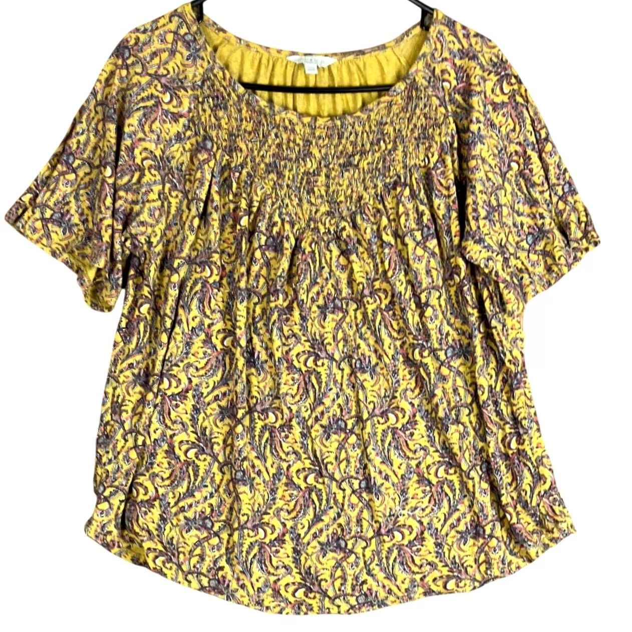Lucky Brand Lucky Brand Blouse Multicolored Paisley Short Sleeve Boho Womens M Size M / US 6-8 / IT 42-44 - 2 Thumbnail