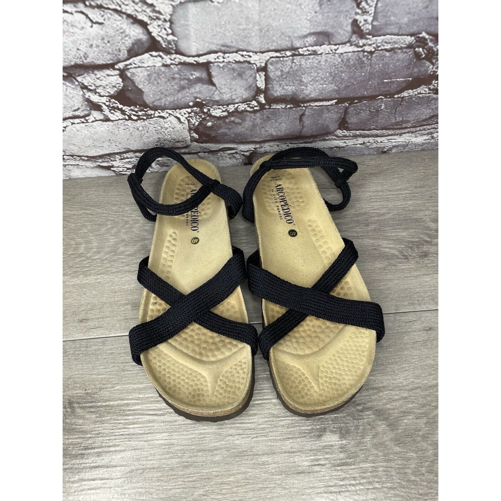 Other Arcopedico Salute Navy Blue Fabric Nylon Cross Strap Cork Sa Size US 9.5 / IT 39.5 - 6 Thumbnail