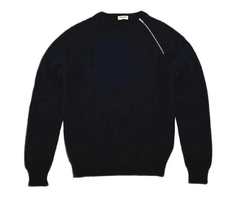 Saint Laurent Paris Saint Laurent Black Wool Zip Sweater Size US L / EU 52-54 / 3 - 1 Thumbnail