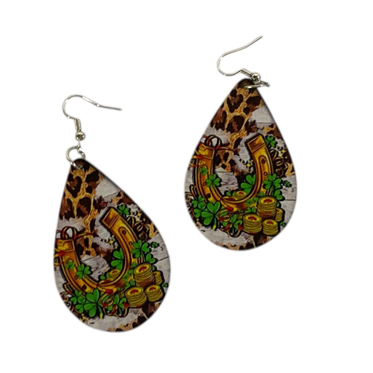 Other Horseshoe Poker Lucky Dangle Drop Earrings Size ONE SIZE - 1 Thumbnail