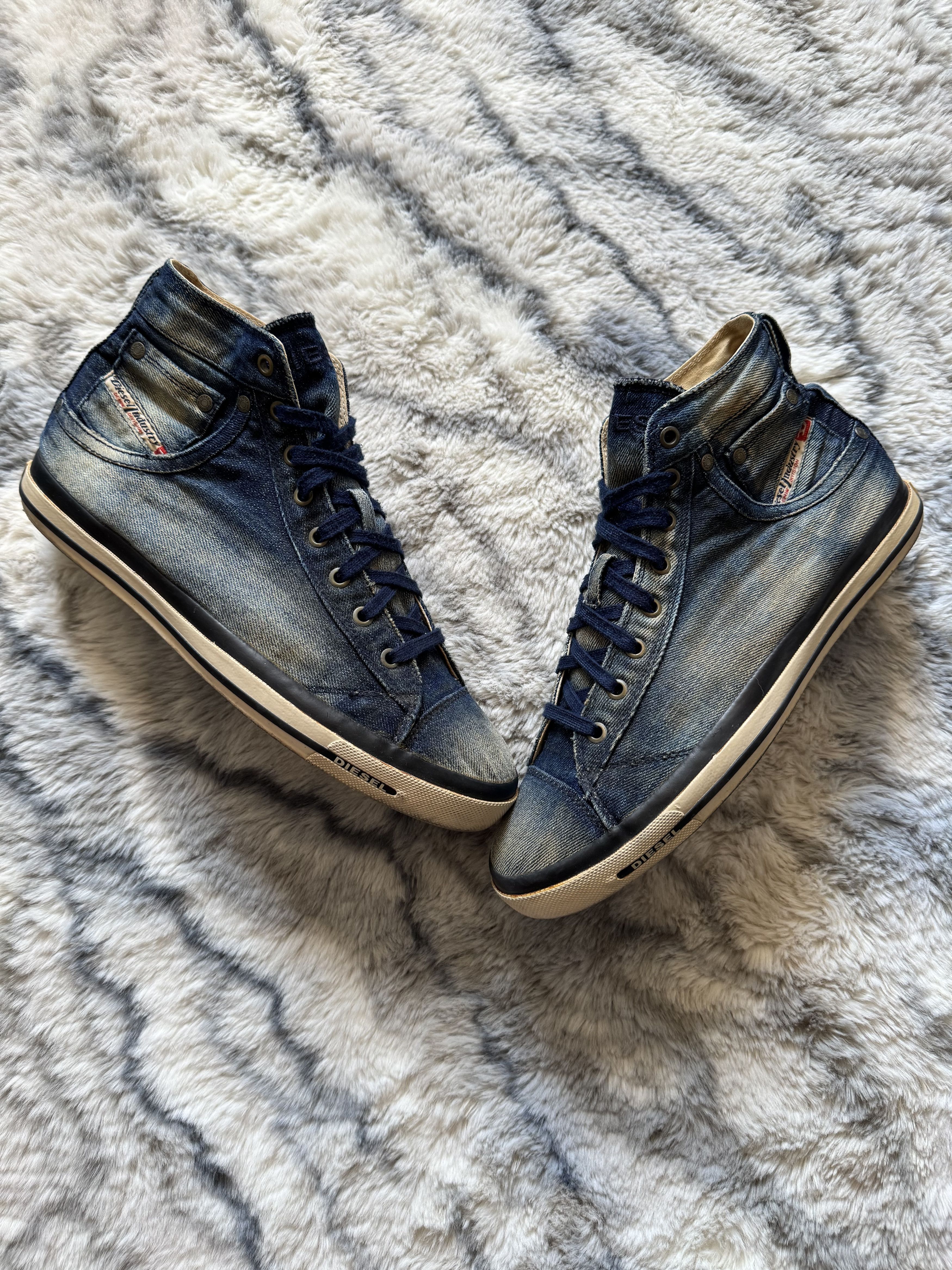 Diesel High-Top Denim Sneakers With Pocket Detail