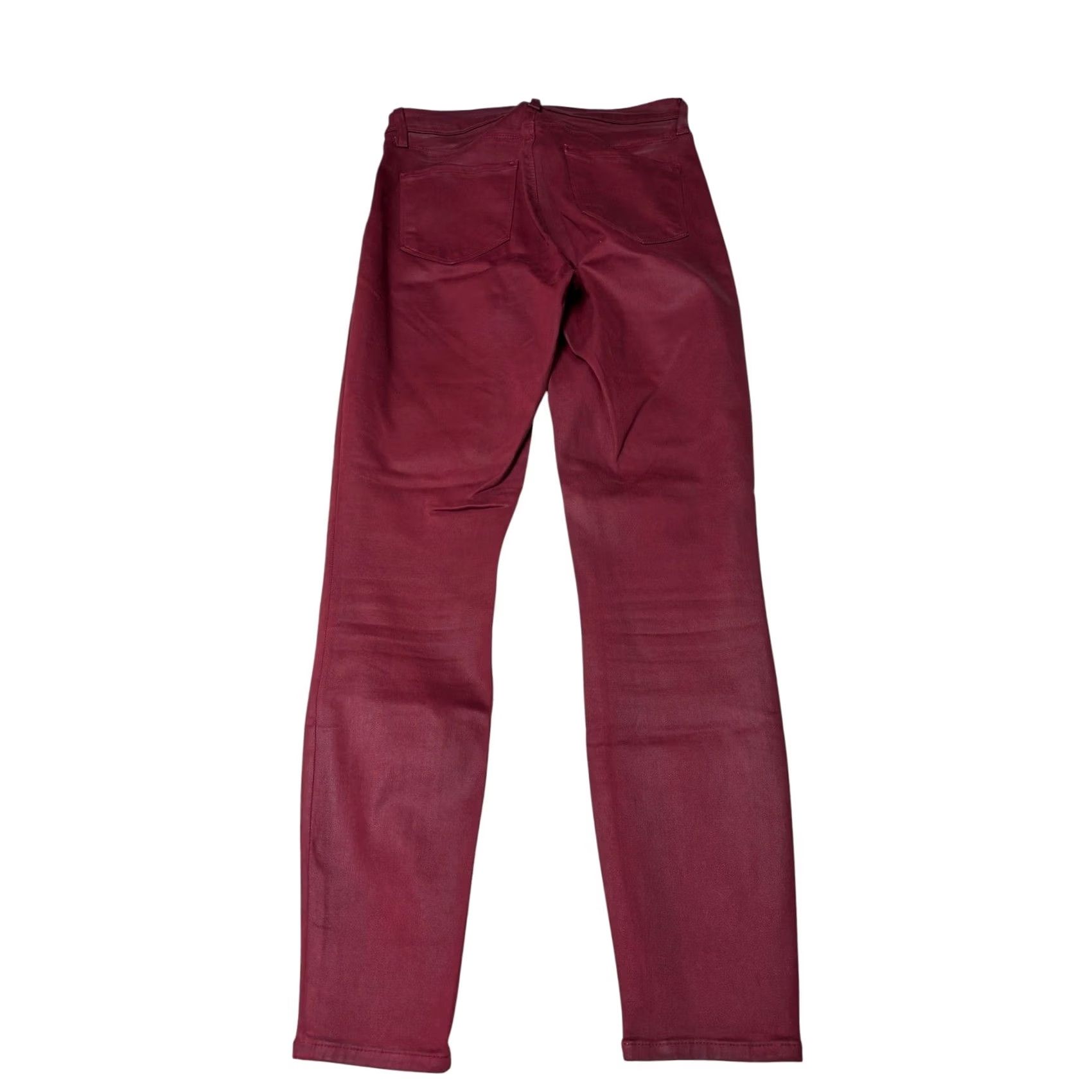 L'AGENCE L'AGENCE Margot High Rise Skinny Jeans Berry Coated Burgundy 26X27 USA Womens Size 26" / US 2 / IT 38 - 5 Thumbnail