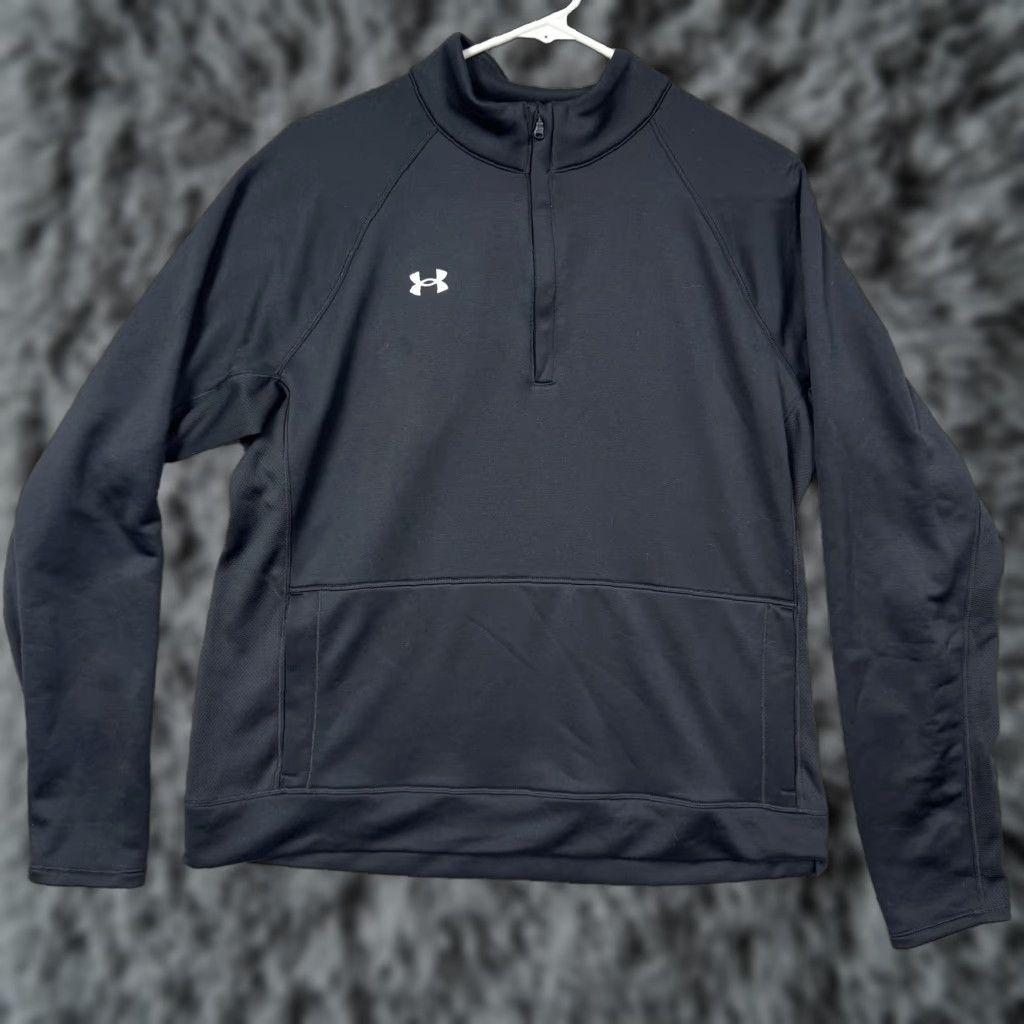 Under Armour Under Armour Pullover Mens Large Black 1/4 Zip Sweatshirt Pockets Athletic Size US L / EU 52-54 / 3 - 1 Thumbnail