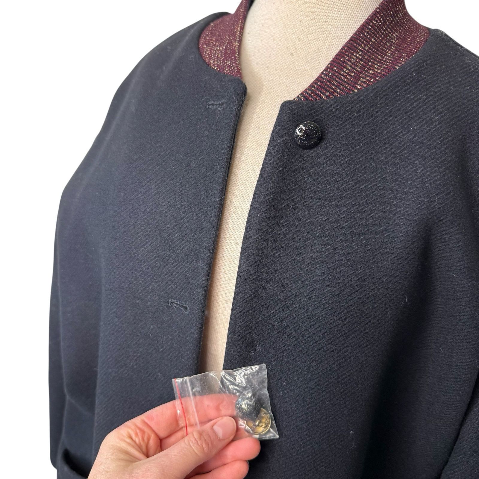 Other Des Petits Hauts MAURICETTE Stadium Coat Wool Marine Navy Size S / US 4 / IT 40 - 9 Thumbnail