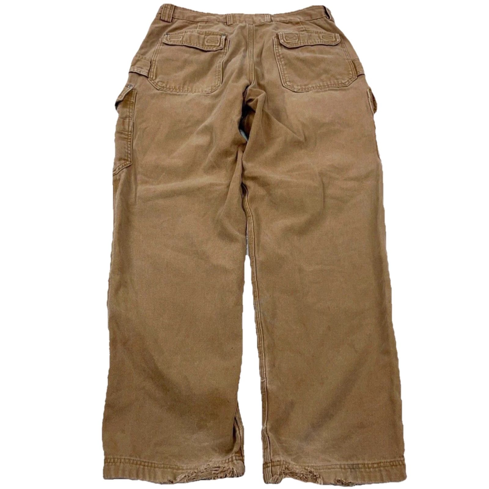 CO Duluth Cargo Pants Men 36x34 Brown Duck Canvas Baggy Y2K Distressed Trading Co Pants Mens Brown Canvas Cargo Pants 90s Hippie Grunge Retro Vintage? Size US 32 / EU 48 - 2 Thumbnail