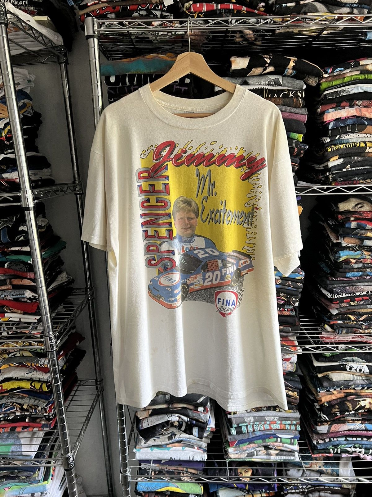 NASCAR 90s Jimmy Spencer Mr Excitement Fina Racing Motorsports Tee Size US XXL / EU 58 / 5 - 1 Thumbnail