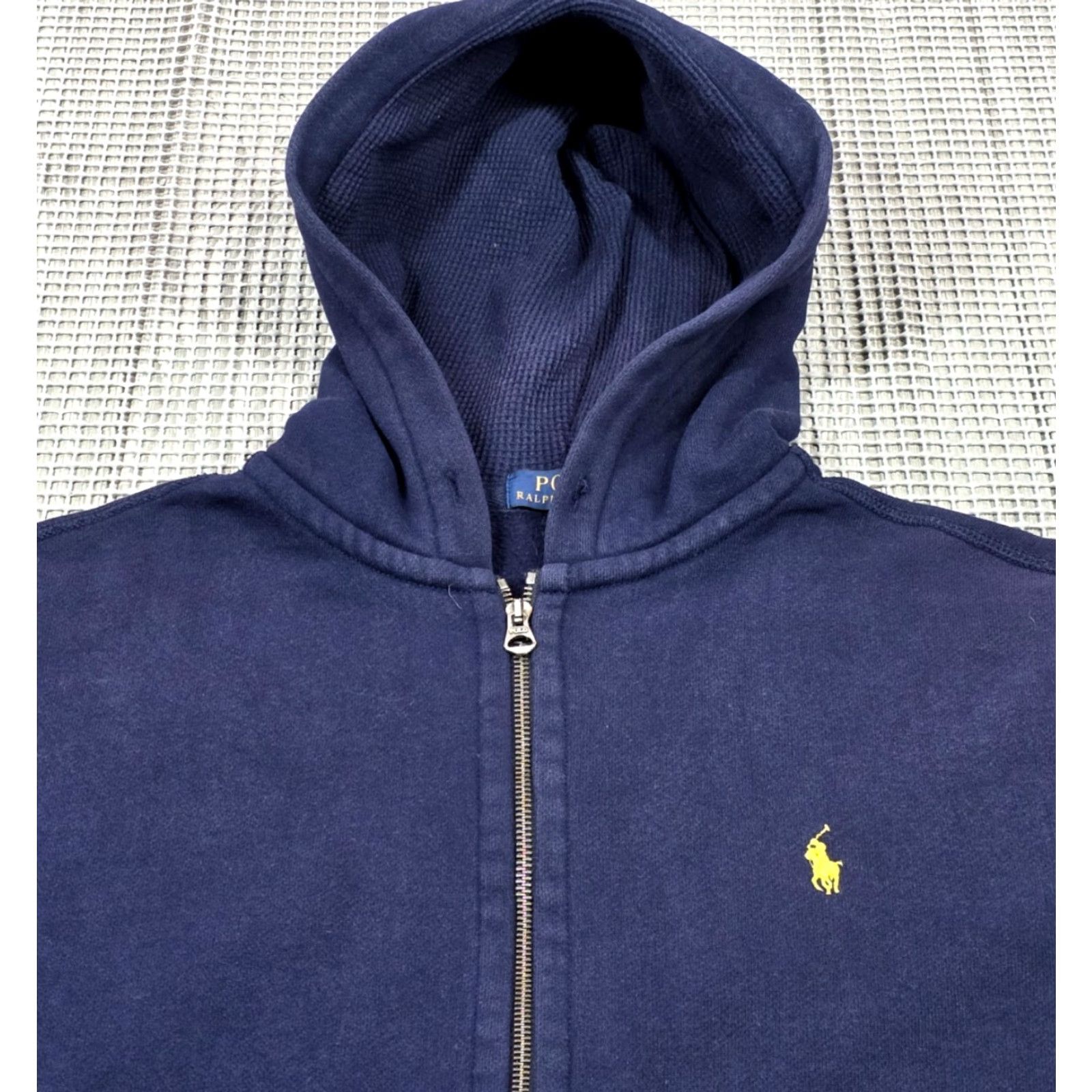 Polo Ralph Lauren VINTAGE Polo Ralph Lauren Men's Blue Full Zip Hoodie Jacket L Heavyweight Yellow Pony Hoodie Full Zip Zipper Pockets 90s Classic Designer Mens Size US L / EU 52-54 / 3 - 3 Thumbnail