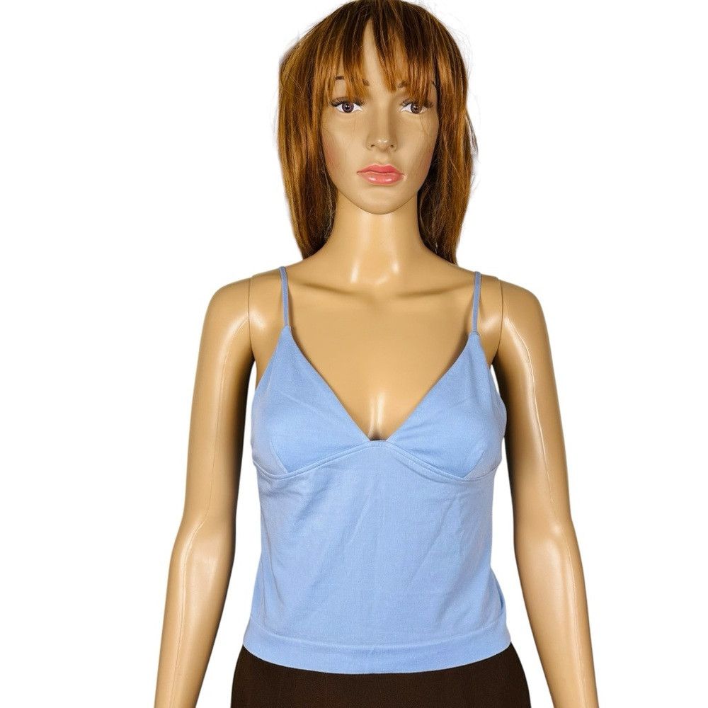 Free People New Free People Luna Tencel Triangle Blue Cami Size M/L Size L / US 10 / IT 46 - 2 Thumbnail
