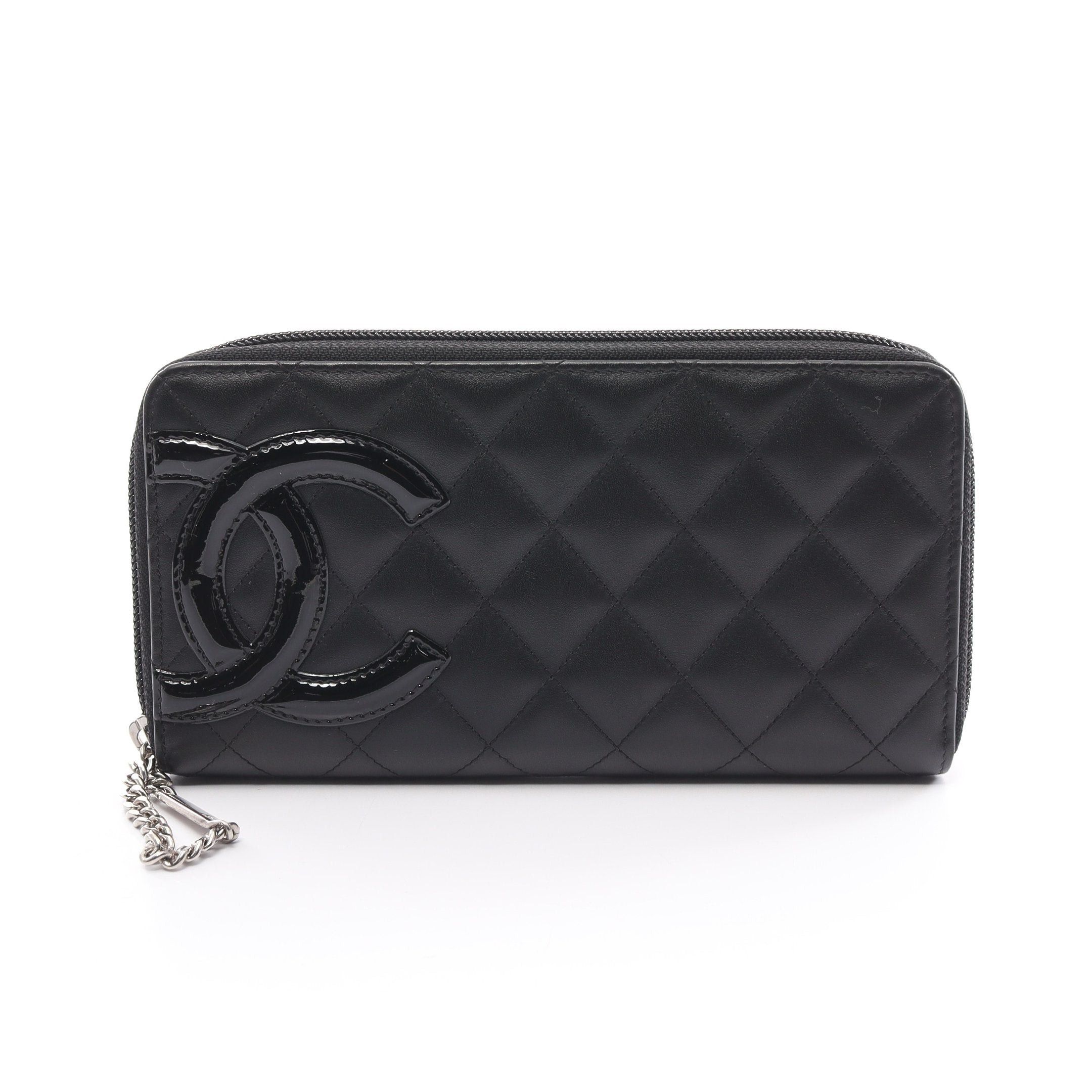 Chanel Chanel Cambon Line Round Zipper Long Wallet Leather Patent Black Silver Hardware Size ONE SIZE - 1 Thumbnail