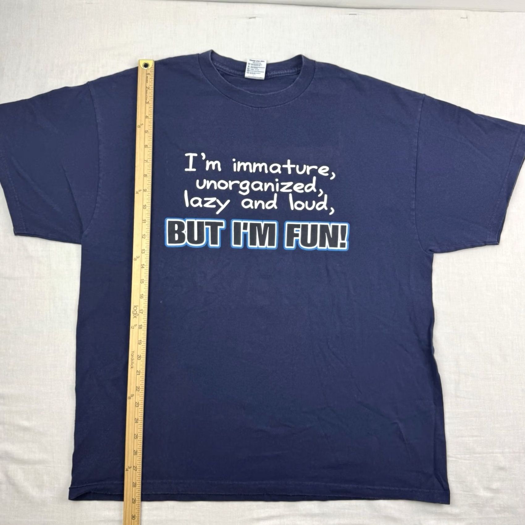 Delta VINTAGE Immature Funny T Shirt Adult XL Humor Sentence Graphic Y2K American Blue Mens Size US XL / EU 56 / 4 - 6 Thumbnail