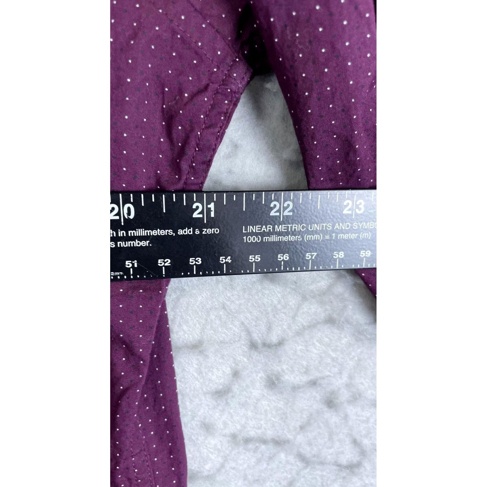 Vince Camuto Vince Camuto Dress Shirt Mens 16 34/35 Purple Polka Dot Slim Fit Long Sleeve Shirt Size 42R - 4 Thumbnail