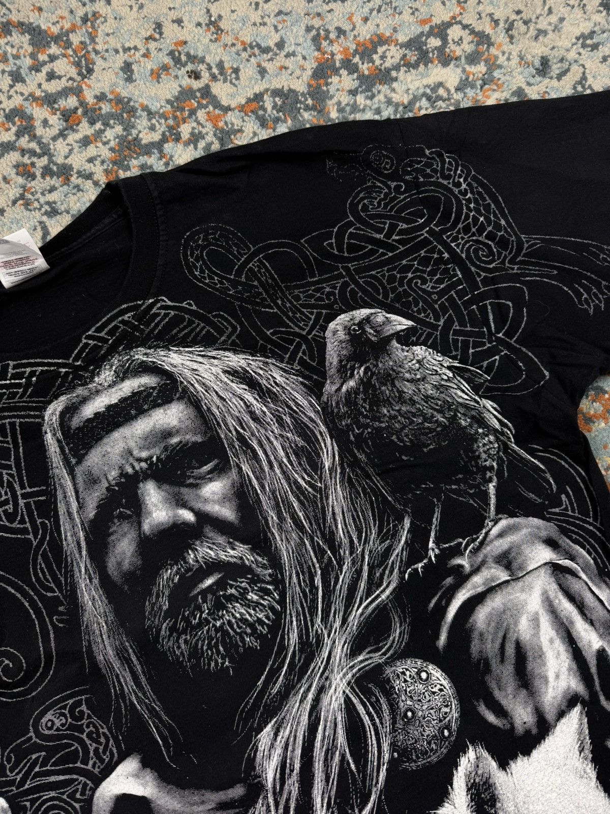 Vintage Vintage y2k Viking wolves runes all over print graphic tee Size US XL / EU 56 / 4 - 8 Thumbnail
