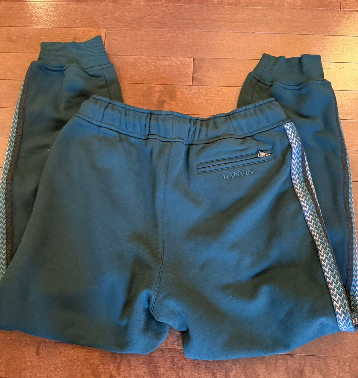 Lanvin Lanvin “Side Curb” Jogger Sweatpants - Dragon Green - Large Size US 34 / EU 50 - 4 Thumbnail