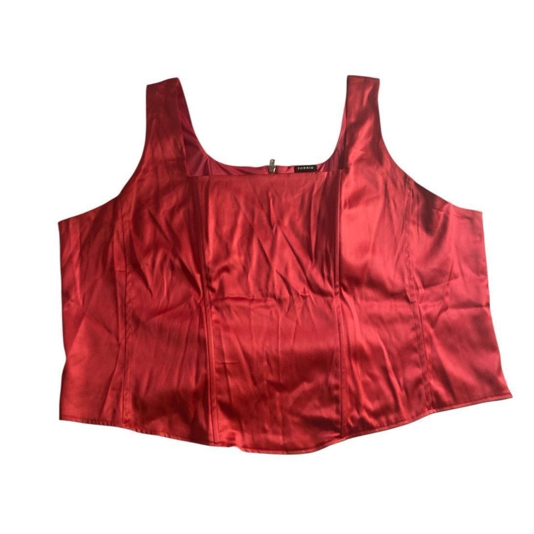 Other Y2K Hot Pink Satin Corset Tank Top Torrid Plus 5 Bustier Size 4XL / US 24-26 - 2 Thumbnail