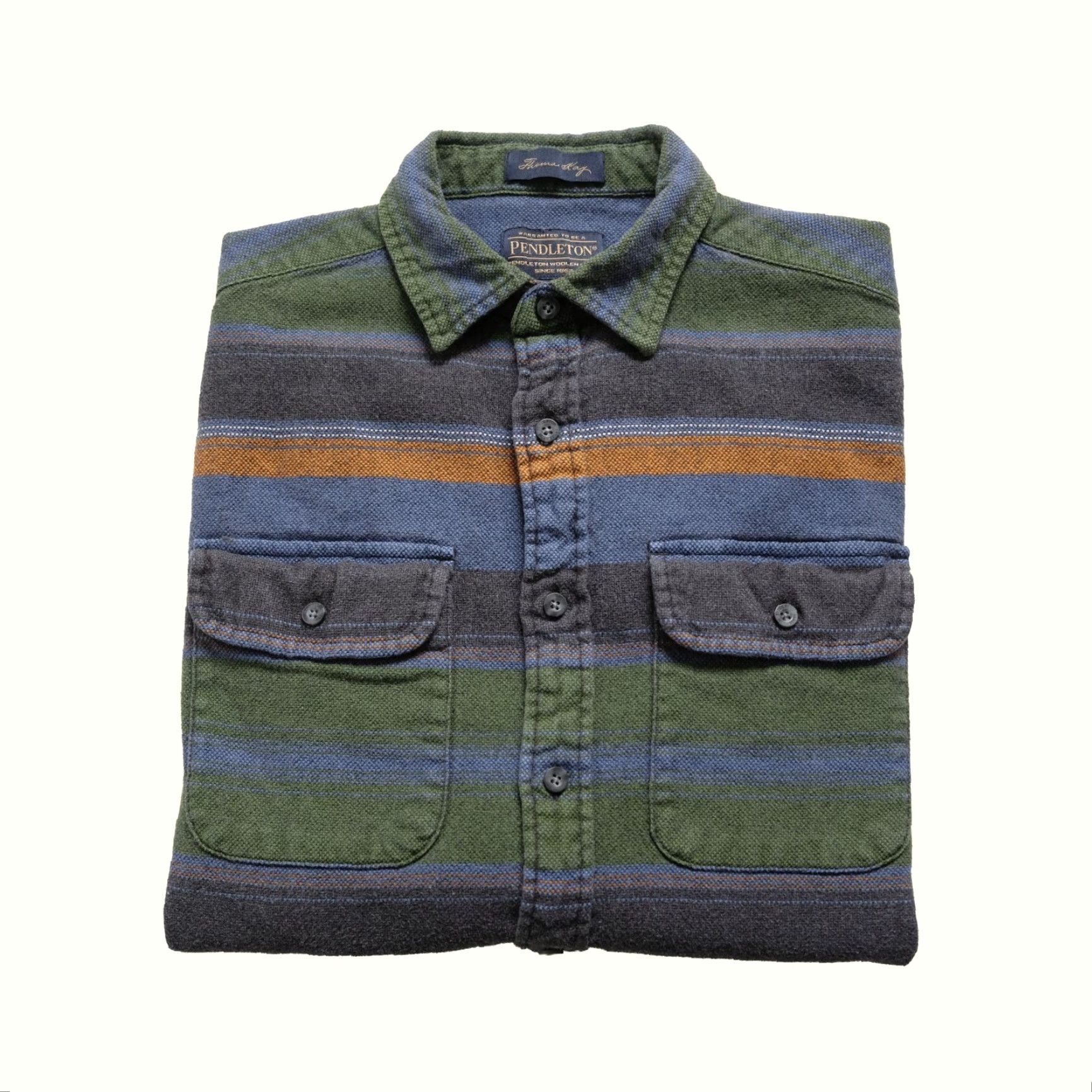 Pendleton VINTAGE Pendleton THOMAS KAY Button Casual Plaid Stripe Green 2017 Cotton Shirt SZ S Size US S / EU 44-46 / 1 - 2 Thumbnail