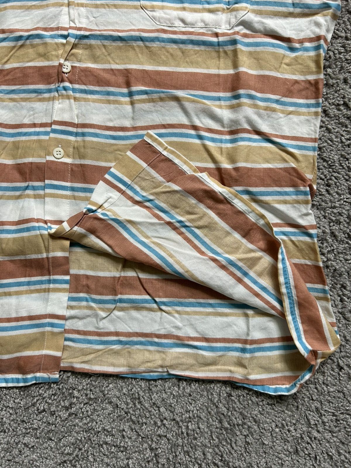 Vintage Vintage 70 Charlie Striped Rayon Short Sleeve Button Up Size US M / EU 48-50 / 2 - 5 Thumbnail