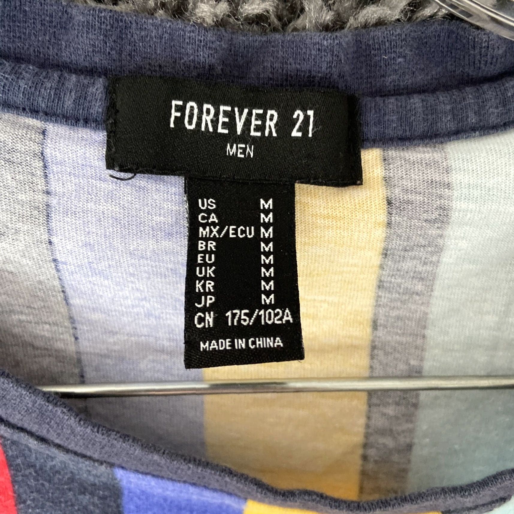 Forever 21 FOREVER 21 Men’s T-Shirt Striped Multicolor Short Sleeve M Adult Multicolor 90s Mens Size US M / EU 48-50 / 2 - 6 Thumbnail