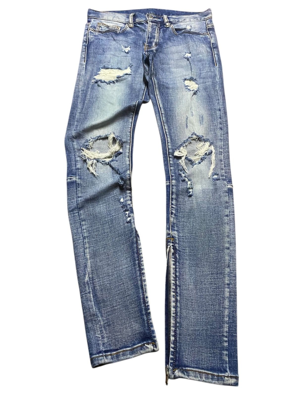 MNML Vintage Japanese Brand MNML Ripped Skinny Jeans Size US 30 / EU 46 - 1 Thumbnail
