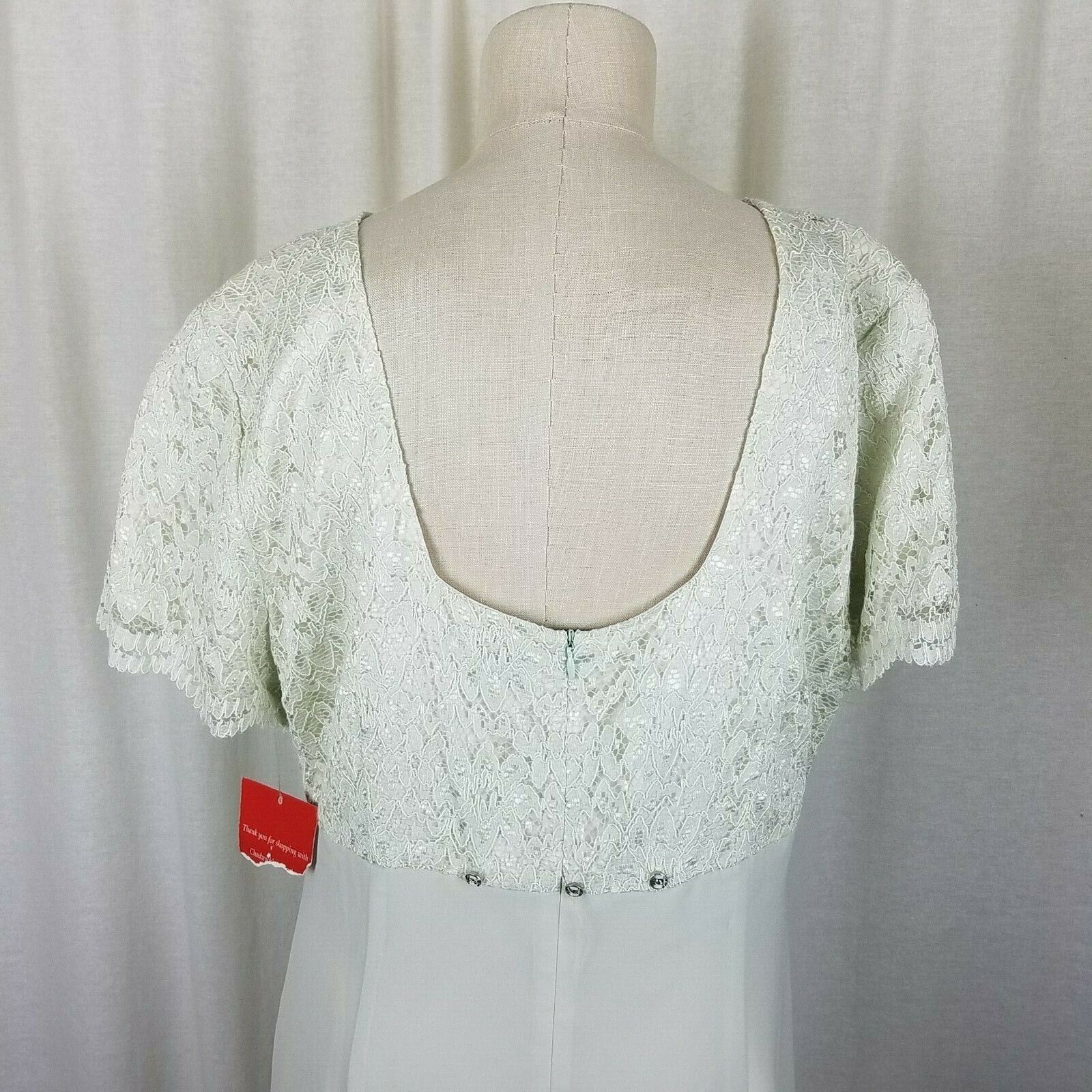 Vintage Vtg Lanz of Salsburg Lace Formal Maxi Prom Dress 14 Seafoam Size XL / US 12-14 / IT 48-50 - 6 Thumbnail
