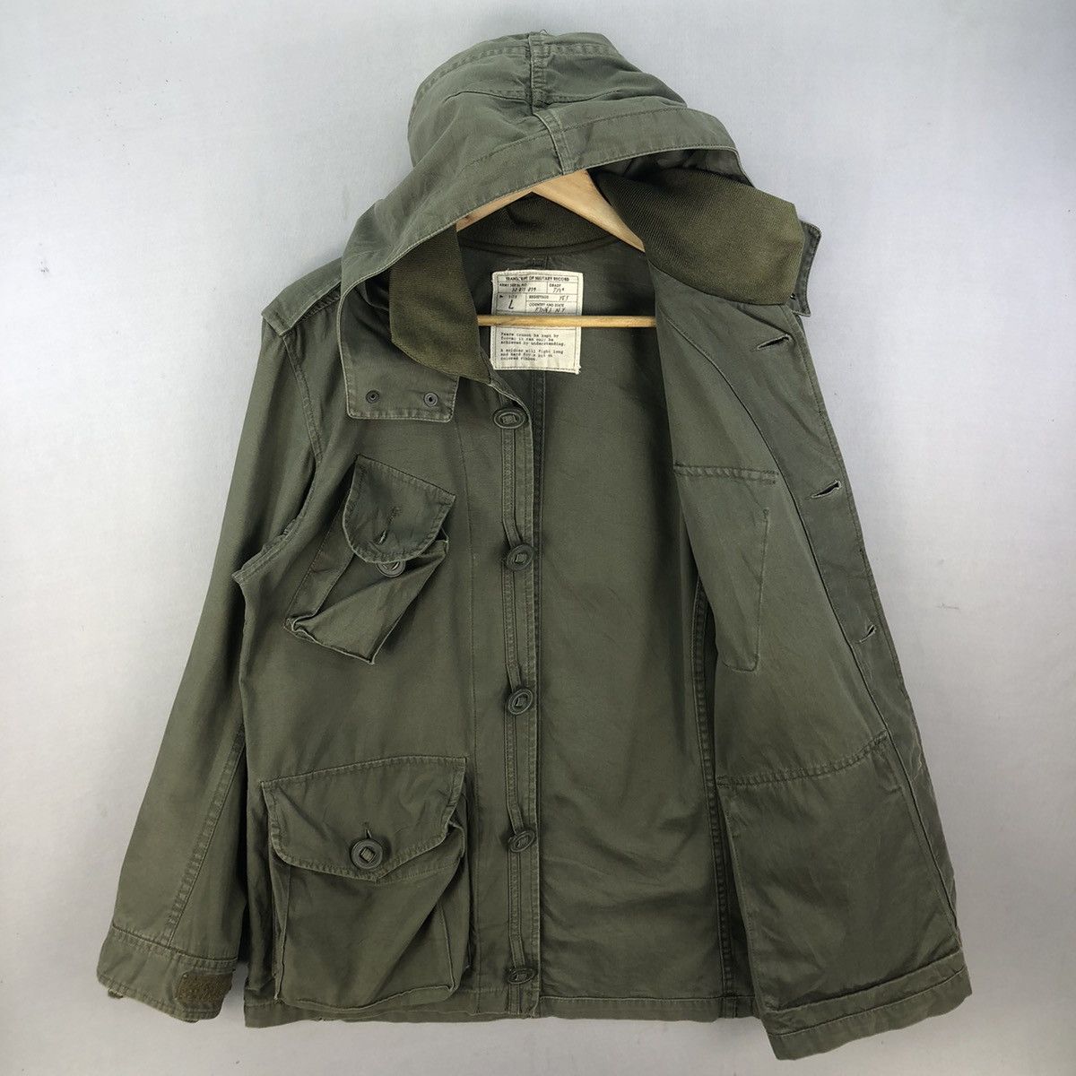 Japanese Brand Vintage Back Number Army Utility Slant Pocket Jacket Size US S / EU 44-46 / 1 - 5 Thumbnail