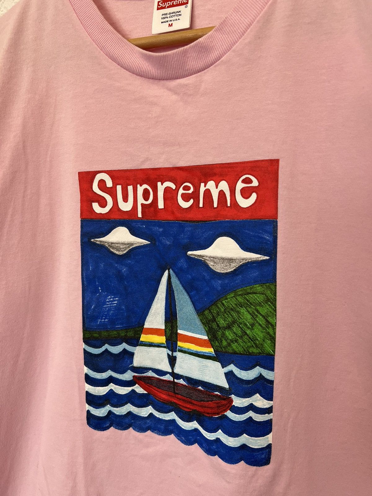 Supreme Supreme Sailboat Tee Pink T Shirt Size US M / EU 48-50 / 2 - 2 Thumbnail