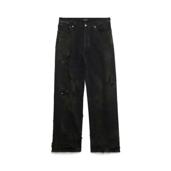 Balenciaga o1w1db10126 Super Destroyed Baggy Pants in Black Size US 36 / EU 52 - 1 Thumbnail