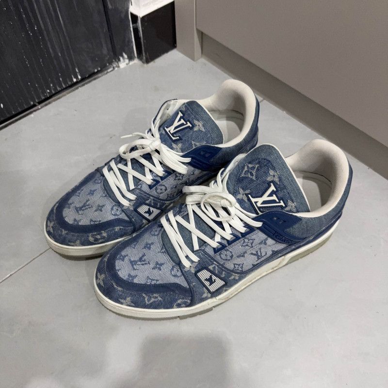 Louis Vuitton Louis Vuitton Denim Low Top Trainer Sneakers 0079 Size US 10 / IT 40 - 1 Thumbnail