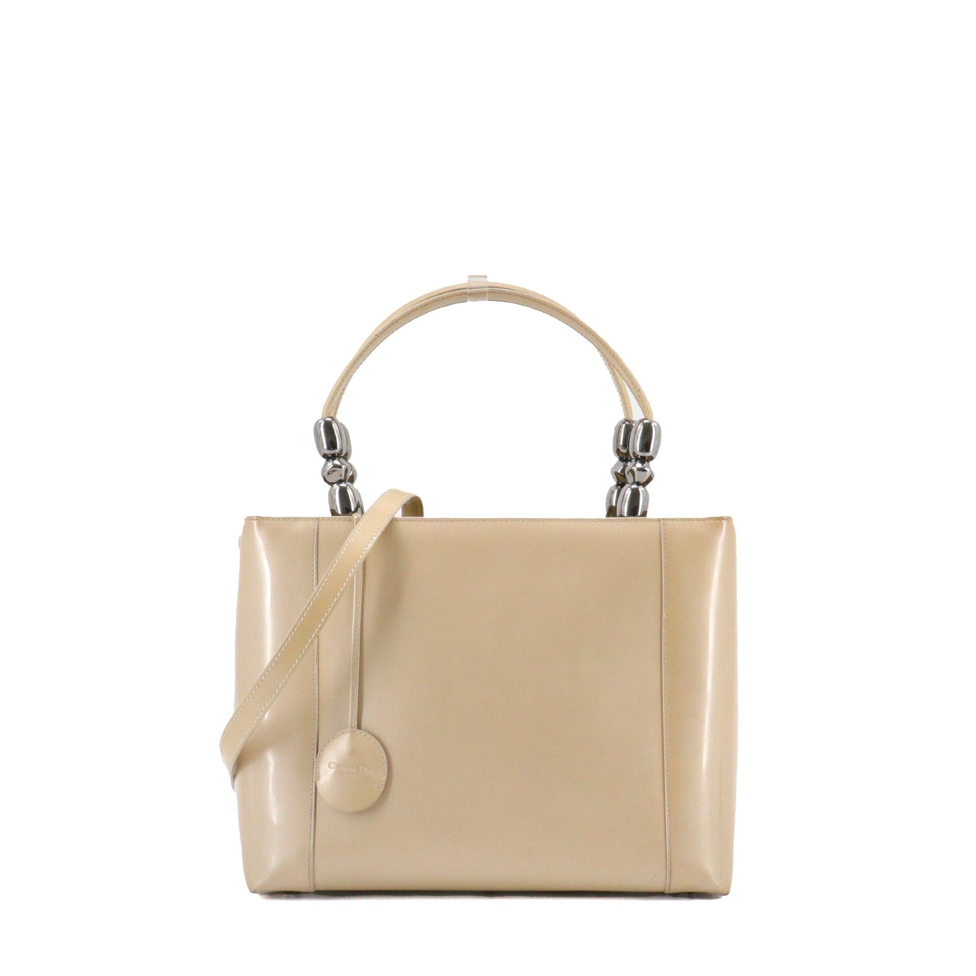 Dior DIOR - Lady Perla Dior shoulder bag in beige patent leather Size ONE SIZE - 1 Thumbnail