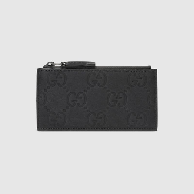 Gucci oc11z1225 Size: OS / GG Rubber Effect Zip Card Case Black Size ONE SIZE - 1 Thumbnail